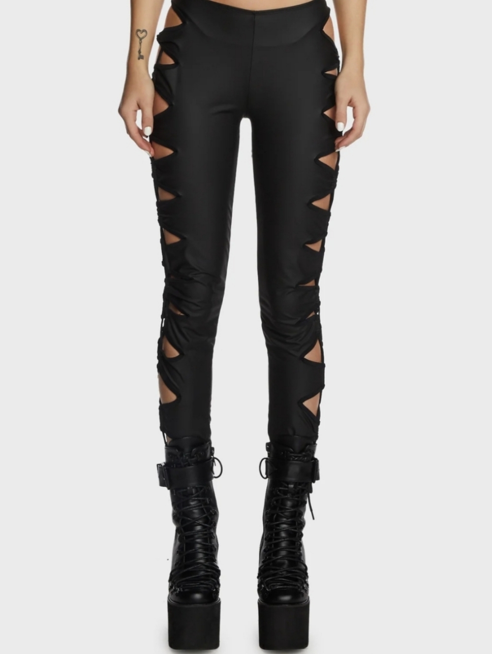 Club Exx Black Cutout Skinny Leggings